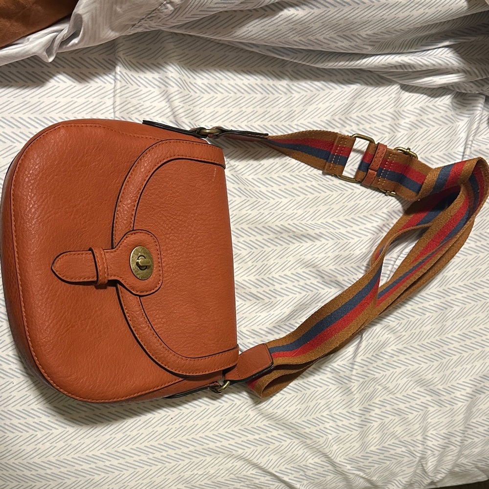 Universal Thread Tan Crossbody Bag with Multicolor Strap